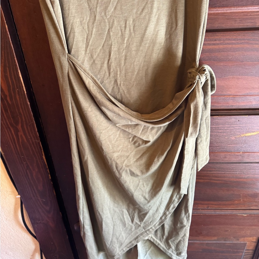 Olive Green Wrap Dress